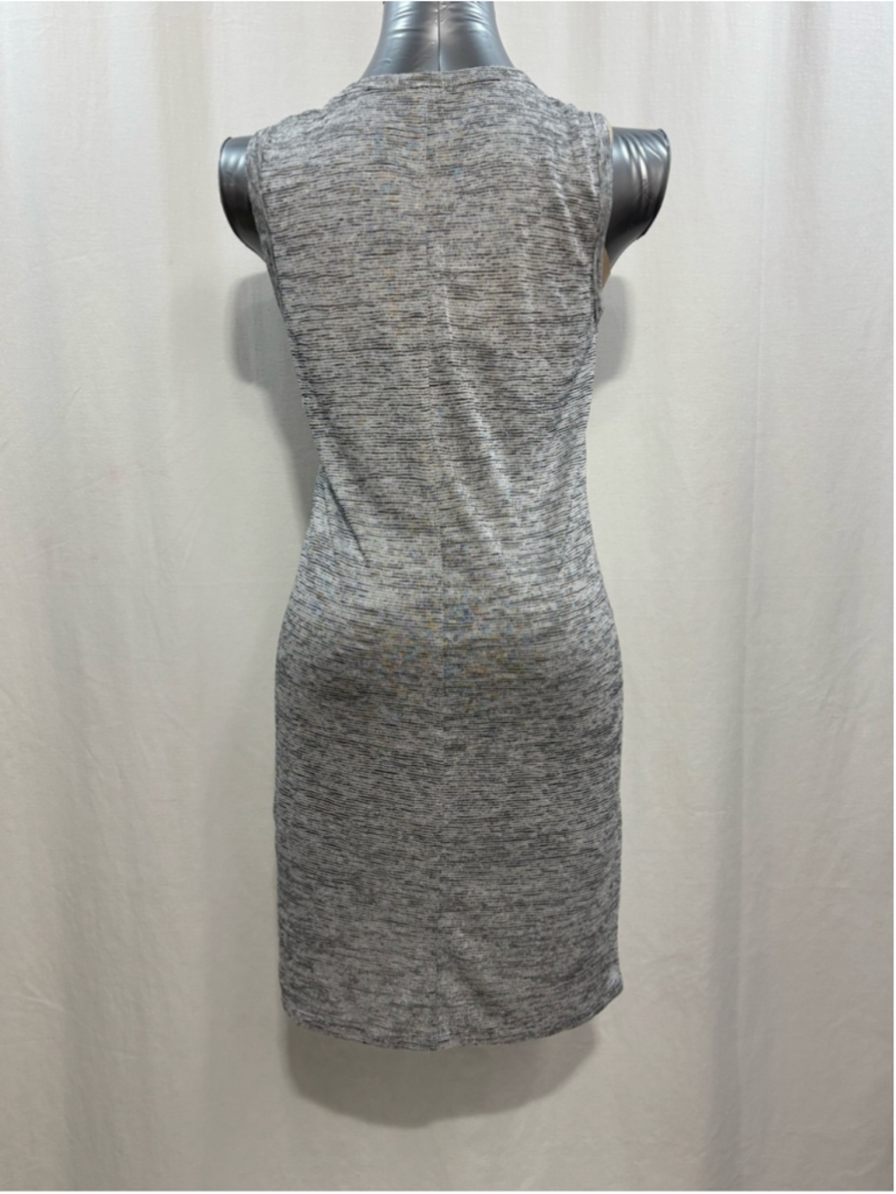 J. Crew Gray Sleeveless tank dress scoop neck micro stripe 372 stretch casual - Picture 3 of 7